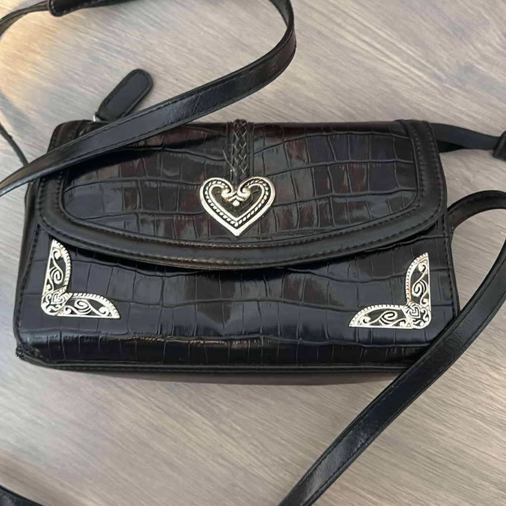 Brighton Black leather handbag EUC